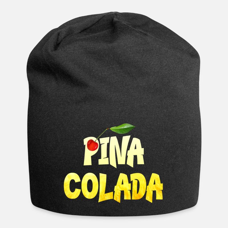 Pina Colada Ananas Kokos Rum mit Kirsche - Jersey-Beanie - Schwarz