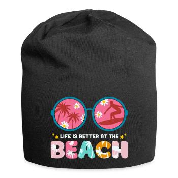 summer holidays, summer, hello summer - Jersey Beanie - black - Front