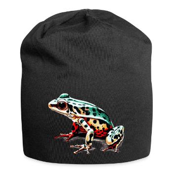 Colorful poison dart frog is very poisonous and beautiful - Jersey Beanie - black - Front
