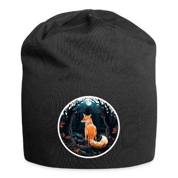 Pack animals: foxes, foxes, forest dwellers, forest animals - Jersey Beanie - black - Front