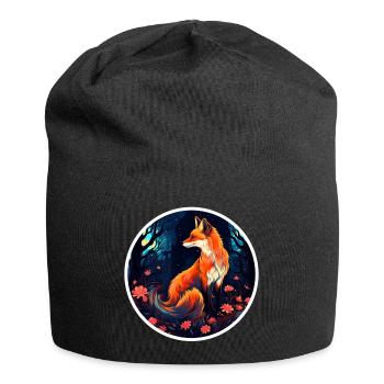 Pack animals: foxes, foxes, forest dwellers, forest animals - Jersey Beanie - black - Front
