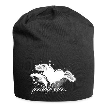 Farbklecks Couture Script - Jersey-Beanie - Schwarz - Vorne
