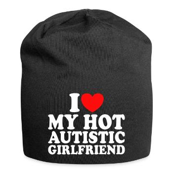 Adore Ma Copine J'aime Ma Petite Amie Autiste - Bonnet en jersey - noir - Devant