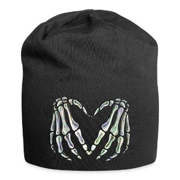 Skelett-Hände Herz | Gruseliges & stilvolles Desig - Jersey-Beanie - Schwarz - Vorne