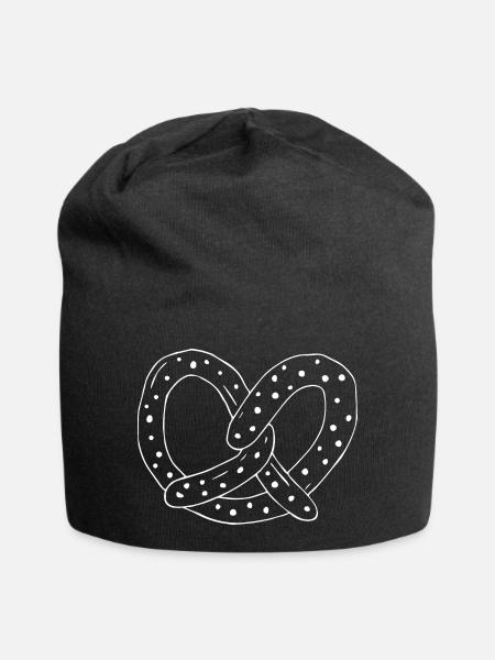Brezel Skizze Snack - Jersey-Beanie - Schwarz