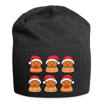 Lebkuchenmann - Jersey-Beanie - Schwarz - Vorne