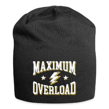 Maximale Überladung Kräftiger Retro-Druck - Jersey-Beanie - Schwarz - Vorne