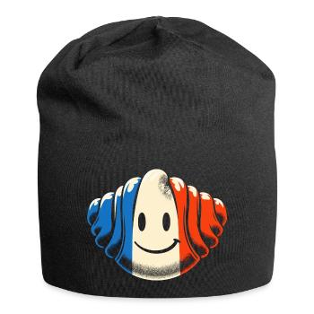 Französische Croissant Kunst - Lustiges Geschenk - Jersey-Beanie - Schwarz - Vorne