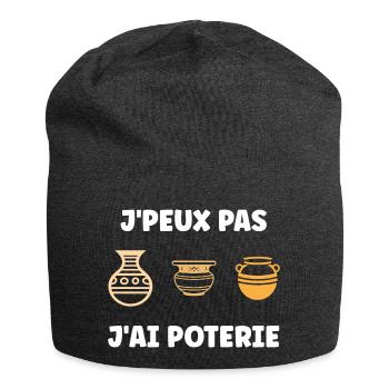 Humour pots de Poterie - Bonnet en jersey - charbon - Devant