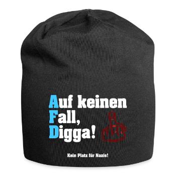 Auf keinen Fall Digga! - Anti-AfD - Jersey-Beanie - Schwarz - Vorne
