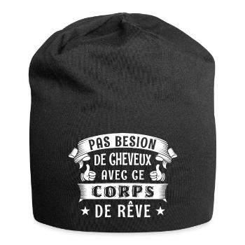 cheveux - Bonnet en jersey - noir - Devant