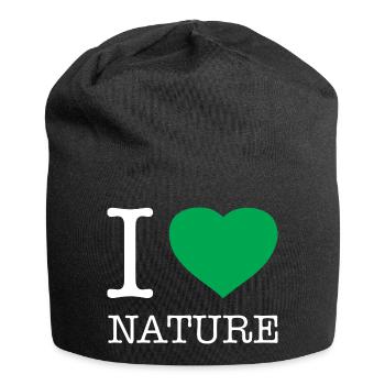 I LOVE NATURE - Jersey Beanie - black - Front