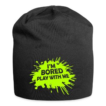 I'm Bored Play With Me I'm Bored Saying - Jersey Beanie - black - Front