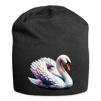 Schwan - Jersey-Beanie - Schwarz - Vorne