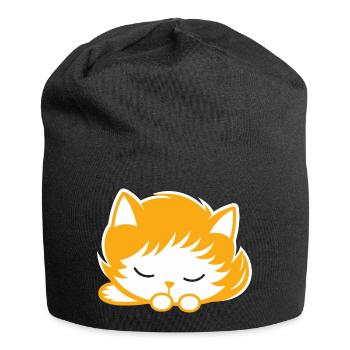 Baby Schlafende Katze - Jersey-Beanie - Schwarz - Vorne