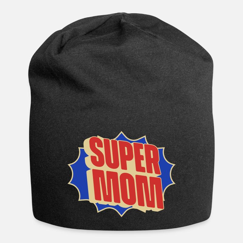Super Mom - Jersey Beanie - black