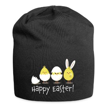 Happy Easter Chick Egg Easter Egg - Jersey Beanie - black - Front