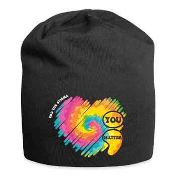 Psychische Gesundheit - Semikolon Psychische Gesundheit - Jersey-Beanie - Schwarz - Vorne