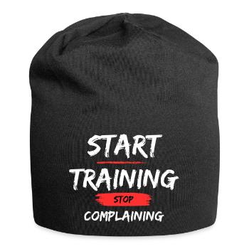 Start Training - Stop Complaining - Jersey-Beanie - Schwarz - Vorne