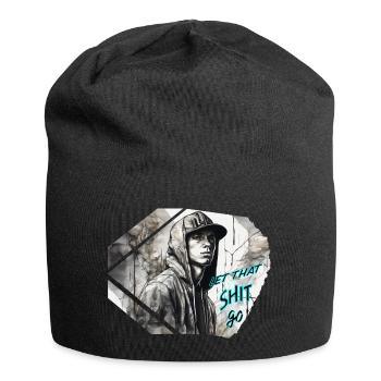 junger Rapper - Jersey-Beanie - Schwarz - Vorne