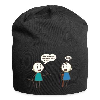 Das wird einen Arm und ein Bein kosten Stock Leute Wortspiel - Jersey-Beanie - Schwarz - Vorne