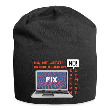 Kein Bild 🤬 Klumpat! Retro Computer Humor Design - Jersey-Beanie - Schwarz - Vorne