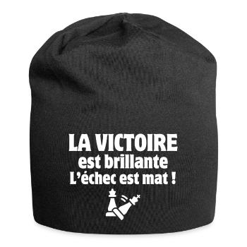 checkmate, strategy, chessboard - Jersey Beanie - black - Front