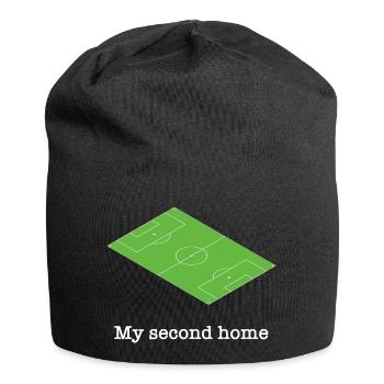Fußball Platz grün lustiger Spruch - Jersey-Beanie - Schwarz - Vorne