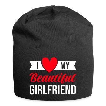 Couples Amour Coeur Ami Idée Cadeau Relation - Bonnet en jersey - noir - Devant