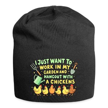 Poules du jardin - Bonnet en jersey - noir - Devant