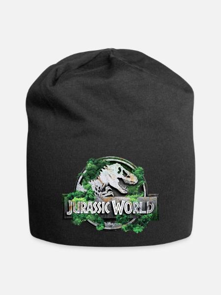 Jurassic World Logo Mit T-Rex Und Bäumen - Jersey-Beanie - Schwarz