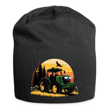 Tracteur - Remorqueur - Agriculteur - Bonnet en jersey - noir - Devant