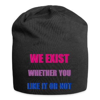 We Exist - Bisexual Flag - Jersey Beanie - black - Front