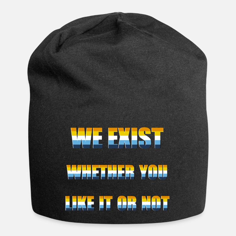 Wir existieren - AroAce Flag - Jersey-Beanie - Schwarz