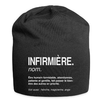 Infirmière Définition Héroïne du Quotidien - Bonnet en jersey - noir - Devant