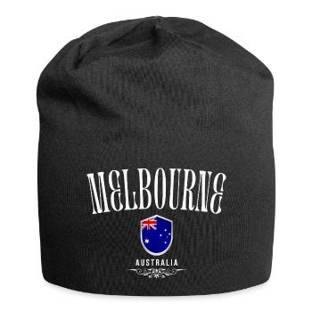 Melbourne Australia, sleek and minimalist design - Jersey Beanie - black - Front