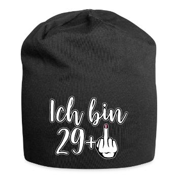 Ich bin 29+ Freigeist Mittelfinger 30. Geburtstag - Jersey-Beanie - Schwarz - Vorne