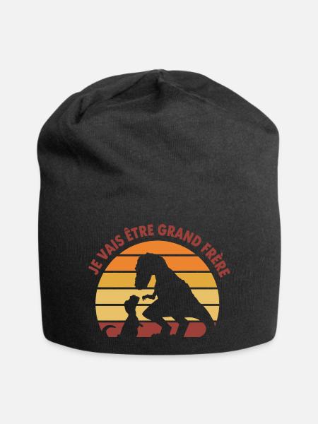 Ich werde der große Bruder sein. Schwangerschaftsankündigungshumor - Jersey-Beanie - Schwarz