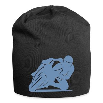 Silhouette minimaliste de moto de course - Bonnet en jersey - noir - Devant