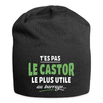 Tes pas le castor le plus utile - Bonnet en jersey - noir - Devant