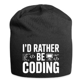 Je préfère coder - Bonnet en jersey - noir - Devant