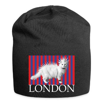 London Punk katze Mohikaner Kätzchen freche Katze - Jersey-Beanie - Schwarz - Vorne