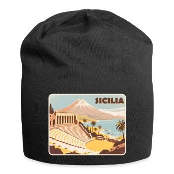 Sizilien - Jersey-Beanie - Schwarz - Vorne