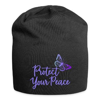 Protect Your Peace Schmetterling Innere Ruhe - Jersey-Beanie - Schwarz - Vorne