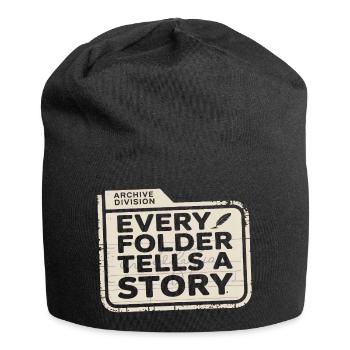 Chaque dossier raconte une histoire - Bonnet en jersey - noir - Devant