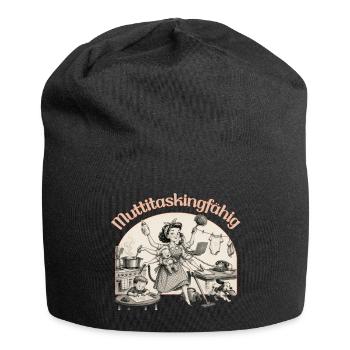 Multitasking? Nein. Muttitasking - Chaos? Läuft! - Jersey-Beanie - Schwarz - Vorne