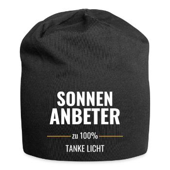Sonnenanbeter zu 100% Tanke Licht - Jersey-Beanie - Schwarz - Vorne