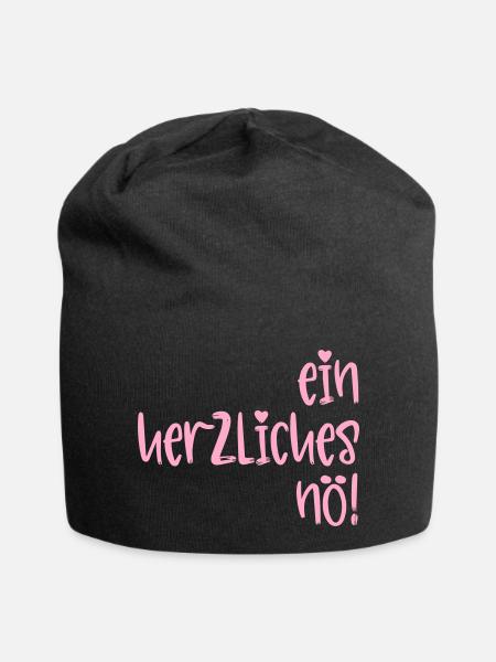 Absage - Herzliches Nö - Jersey-Beanie - Schwarz