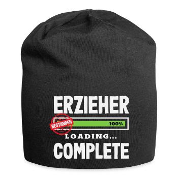Erzieher Bestanden Abschluss Prüfung Kita Spruch - Jersey-Beanie - Schwarz - Vorne