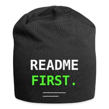 README First Programmierer IT Humor Nerd Geschenk! - Jersey-Beanie - Schwarz - Vorne